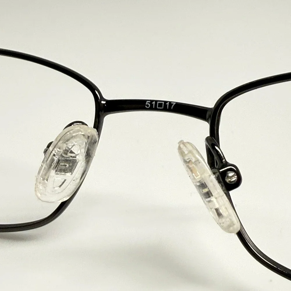 Gunmetal Metal Rectangular Eyeglass Frames Rhinestone Temple Details 51-17-135